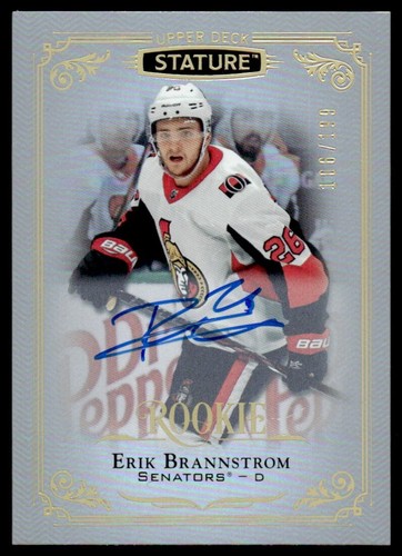 2019-20 UD Stature Erik Brannstrom Rookie Auto/199 Senatoren