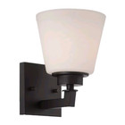 Nuvo Light Vanity Fixture Satin White Glass Aged Bronze 60-5551