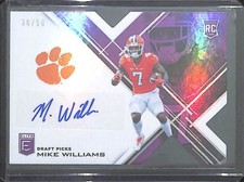 2017 Panini Elite Purple Diecut Autograph #120 Mike Williams No 30 of 50