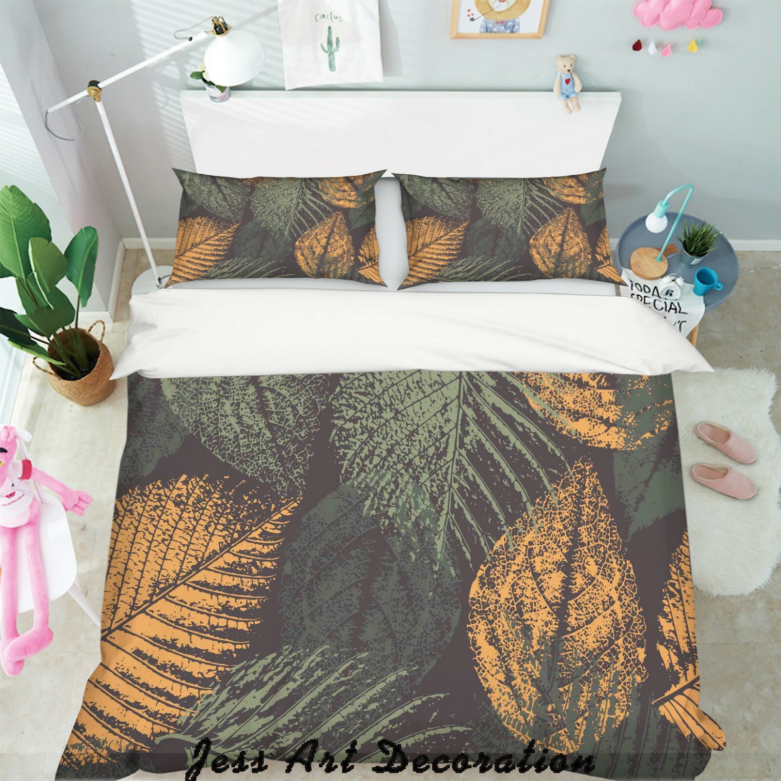 3D Retro Gelb Leaf Texture Quilt Cover Set Bedding Duvet Cover Double Queen 29 3D Retro Gelb Leaf Texture Quilt Cover Set Bedding Duvet Cover Double Queen 29