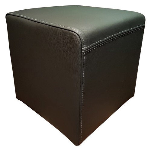 Grau Echt Leder Hocker Sitzhocker Fußhocker 40x40xH40cm Echtleder Sitzwürfel - Bild 2 von 5