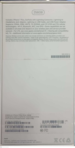 Original Apple Empty Box iPhone 7 Plus Silver(No accessories/No Manual) - Zdjęcie 2 z 3