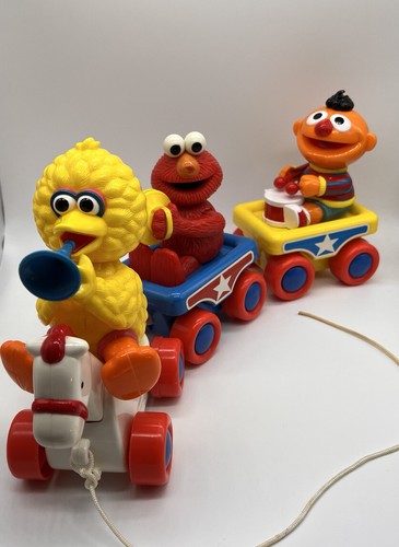 Vintage Tyco Sesame Street Pull Along Big Bird 6 By 15 Inches On Length - Picture 11 of 11