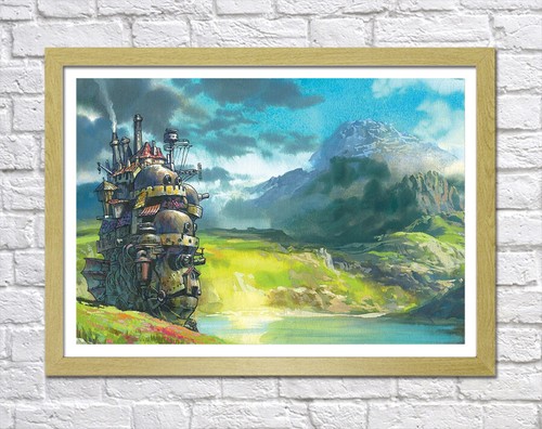 GHIBLI HOWL'S MOVING CASTLE 1 -FRAMED CANVAS WALL ART ANIME PICTURE PAPER PRINT - Picture 16 of 17