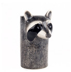 Medium Tall Vase Pot Ceramic Raccoon Head Figurine Flower Kitchen Home Decor