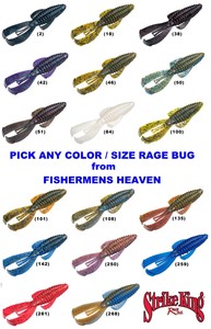 Strike-King-Structure-Bug-Rage-Tail-Soft-Plastic-Pick-any-RGBUG-Color