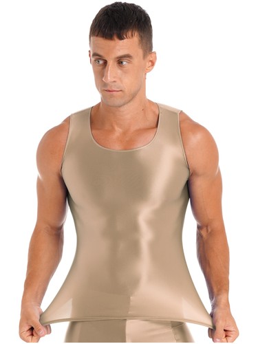 US Herren seidig glänzend Tank Tops ärmellos Muskeltops Unterhemd Fitnessstudio Training Weste - Bild 179 von 194