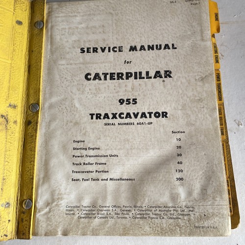 CAT Caterpillar 955 Traxcavator Service Manual 60A1-UP - Bild 2 von 4