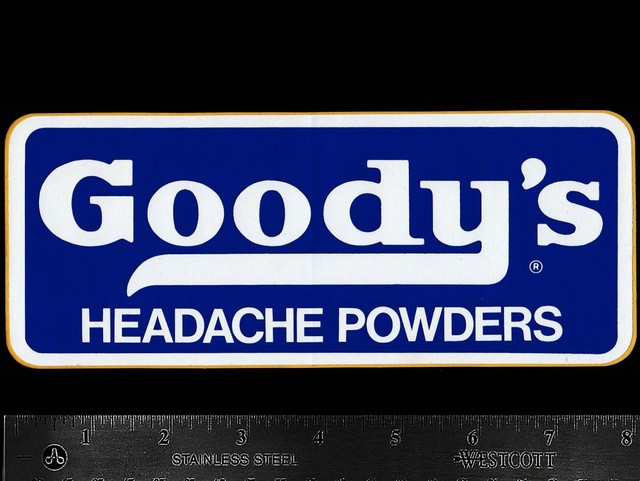 GOODY’S Headache Powders - Original Vintage 1980's Racing Decal/Sticker NASCAR GOODY’S Headache Powders - Original Vintage 1980's Racing Decal/Sticker NASCAR