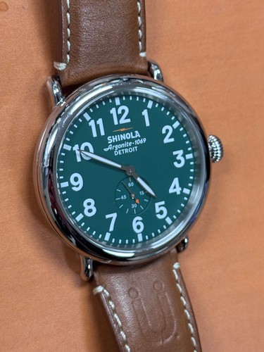 Shinola Runwell 47mm Watch Quartz -Green Dial- GREAT USED CONDITION - Picture 3 of 12