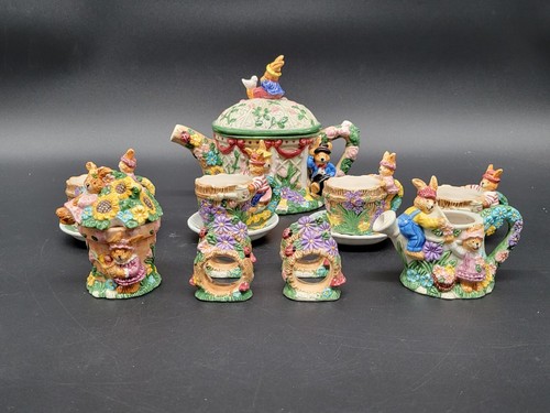 Vintage Mercuries Spring Time Bunnies Tea Set 1998 Perfect For Gift / Collection - Picture 8 of 24