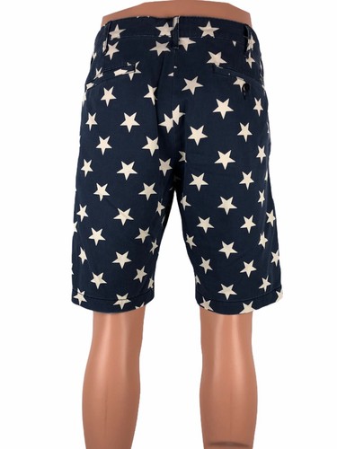 Denim & Supply Ralph Lauren Herren 32 Shorts blau Sterne Allover Baumwolle verwaschener Look - Bild 4 von 11