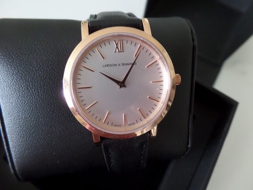 NIB LATEST LARSSON AND JENNINGS WITH LEATHER BLACK BAND UNISEX - Picture 2 of 4