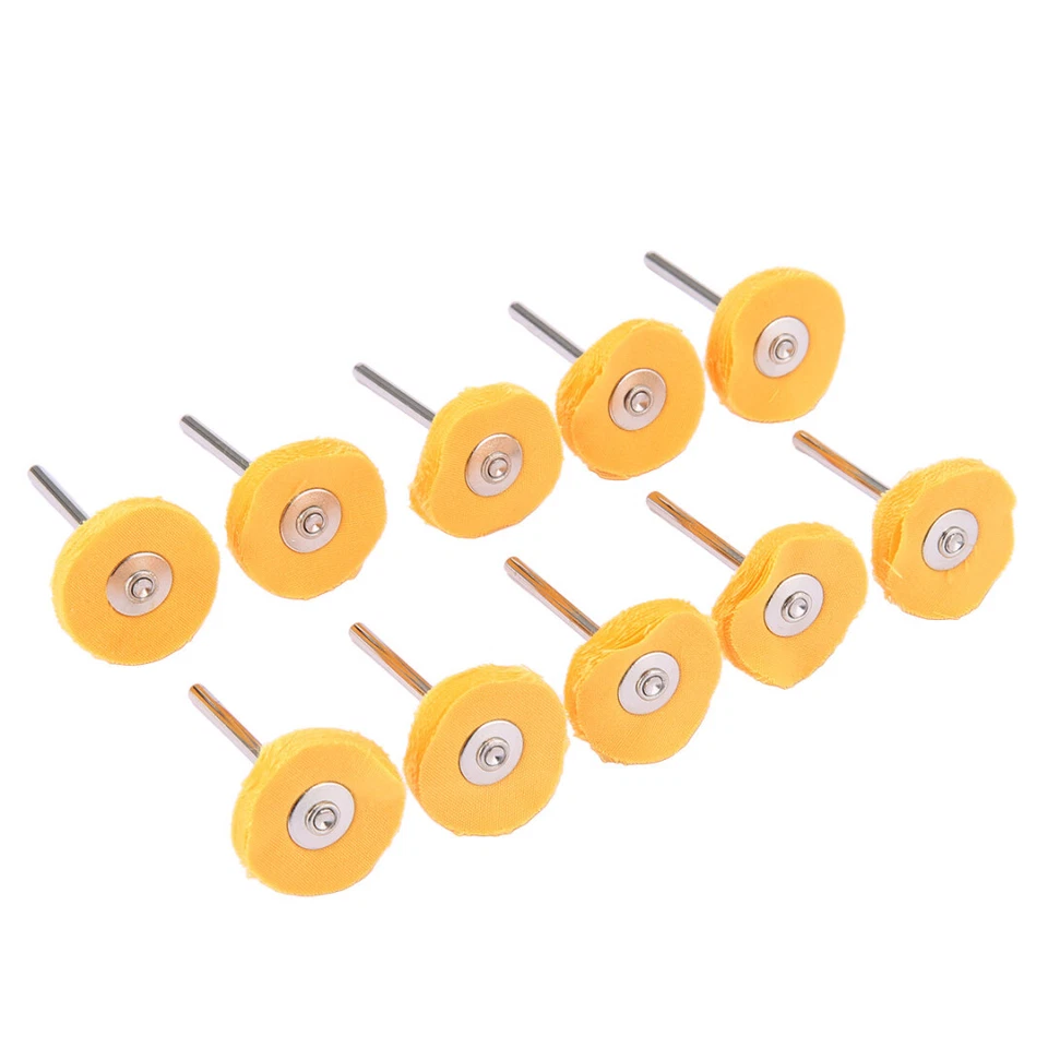 10 x 25mm Round Polishing Buffing Cloth Wheel Brush Rotary Pad Tool 3mm Shank - Image 4 of 4