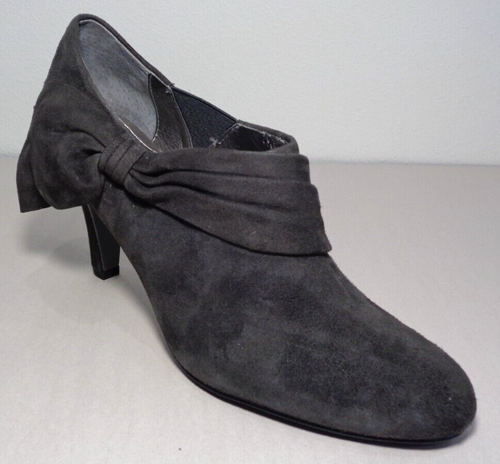 Tahari Size 11 M GREYSON Gray Suede Leather Heeled Booties New Women's Shoes - Picture 5 of 22