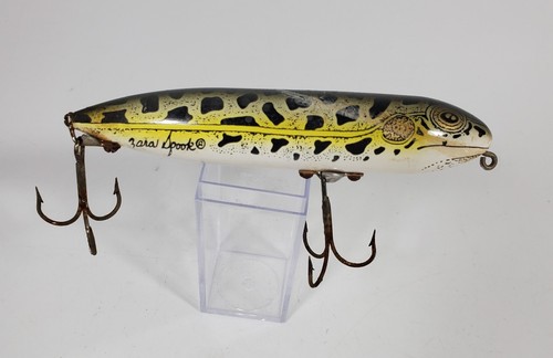 Señuelo de pesca Heddon Zara Spook patrón natural de rana leopardo ganchos rasguños oxidados  - Imagen 2 de 9