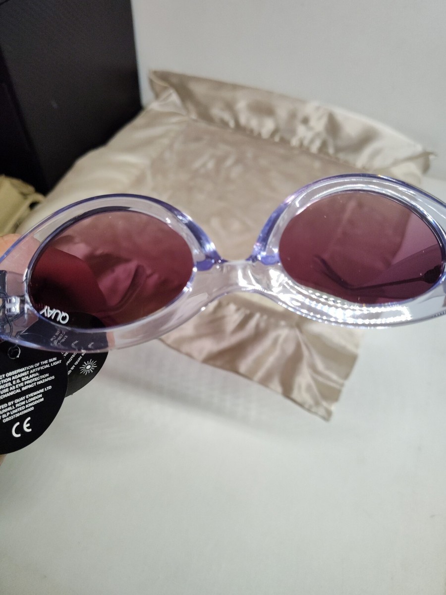QUAY See Me Smile Oval SUNGLASSES SEE THRU BLUE/PURPLE  display picture 3