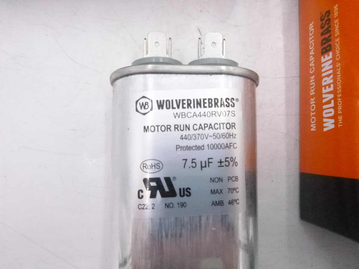 6 Pack Wolverine Brass WBCA440RV07S Motor Run Capacitors 7.5