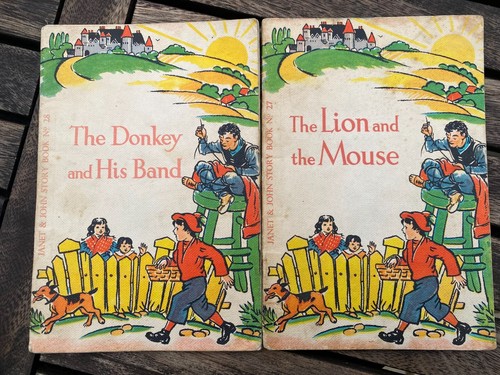 Janet & John Story Book No. 27 & 28 Donkey and His Band, The Lion and the Mouse