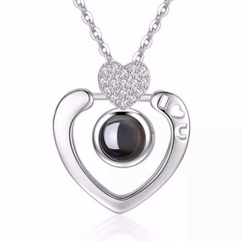 I LOVE YOU in 100 language Necklace Romantic gifts for mom wife girlfriend girls - Picture 15 of 32