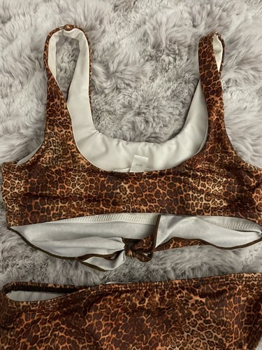 Stella Cove Girls Brown Leopard Animal Print Two-Piece Bikini Swim Set Sz 10 Yrs - Picture 5 of 10