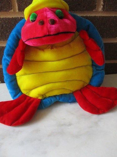 BJ Toy Co. Sea Turtle 11VSoft Plush - Colorful Red/Yellow/Blue-Hooded Blue Eyes - Picture 1 of 4
