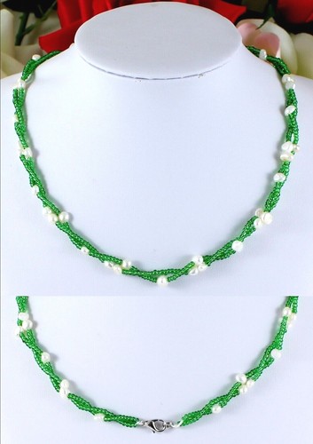Schmuck,Ketten, echte Süßwasser-Perlen-Collie-Kette 2 reihig 1 St. 35- 60 cm neu - Bild 6 von 17