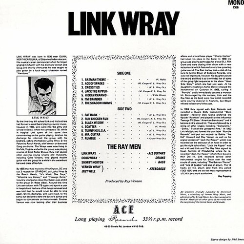 NEW Link Wray Lp Early Recordings SEALED import Rumble Batman Theme ray men - Picture 2 of 2