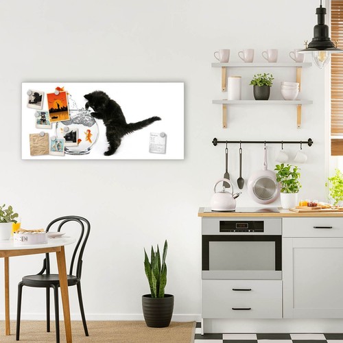 banjado Design Magnettafel mit Motiv magnetische Pinwand Katze Und Fisch - Bild 21 von 23
