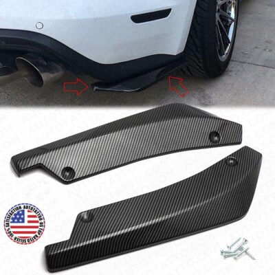 For Mercedes Car Rear Bumper Lip Diffuser Splitter Canard Protector Carbon Fiber