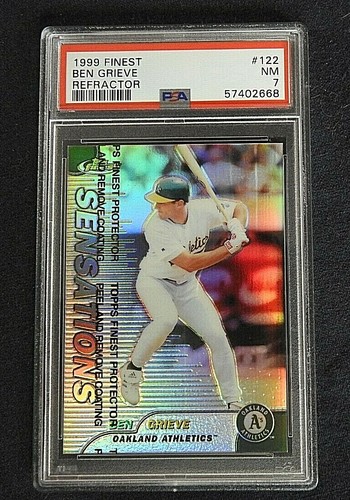 1999 TOPPS Finest Refractor Ben Grieve #122 PSA 7 NRMT - Picture 2 of 3