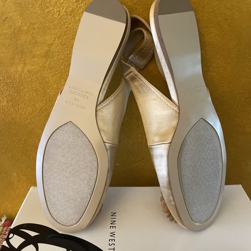 Nine West Woman’s Lt Orange Satin Flats Size 8 Med/New - Bild 4 von 9