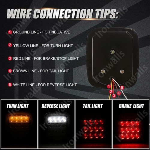 Faros LED redondos de 7" para Jeep Wrangler TJ CJ + cola ahumada giro reversa - Imagen 9 de 12