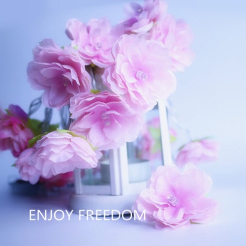 LED Battery Rose Flower Fairy String Lights Outdoor Indoor Garden Party Decor UK - Picture 5 of 15