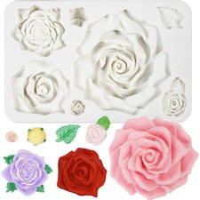 Rose Flower Fondant Mould Silicone Cake Chocolate Candy Jewelry Soap Candle Mold