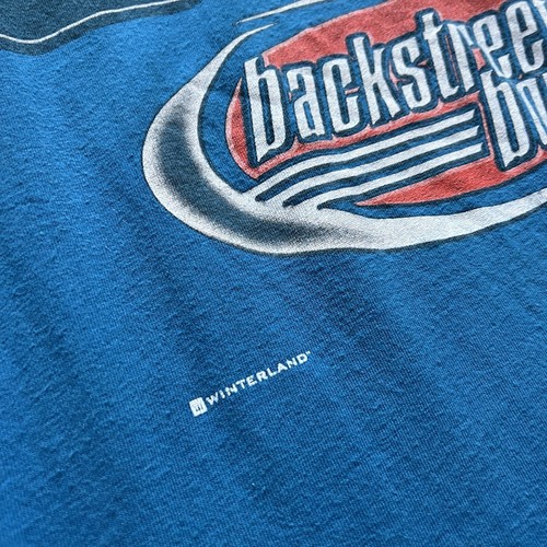 Vintage 90s Backstreet Boys 1998 T-Shirt Blue Adult XL Long Autographed - Picture 5 of 10