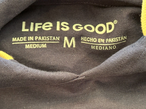 NWT  Life Is Good Logo Mens Size MD Jake Golfing Hoodie Sweatshirt Blue E12 - Picture 4 of 7