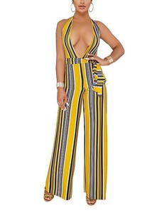 yellow fitted jumpsuit