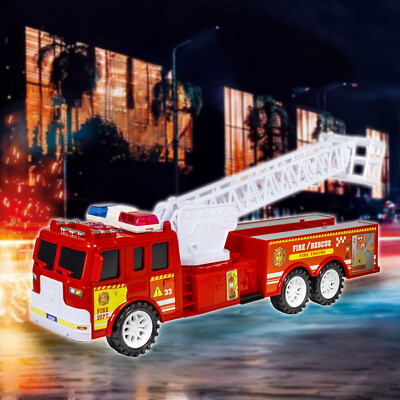 Light up Fire Engine Rescue Truck With Firefighter Utility Bucket