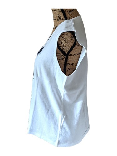 NUEVO Chaleco Suéter de Golf EP Pro para Mujer 100% Algodón Blanco Azul Marino Patrón Argyle Talla XL - Imagen 4 de 6