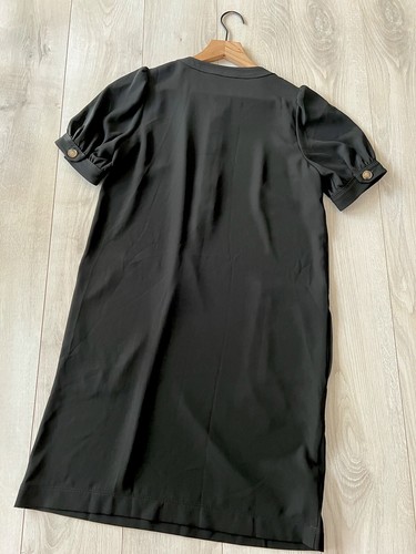 Camisa Camisa de vestir Loft negra manga abullonada con botones frontales bolsillo talla XSP - Imagen 9 de 11