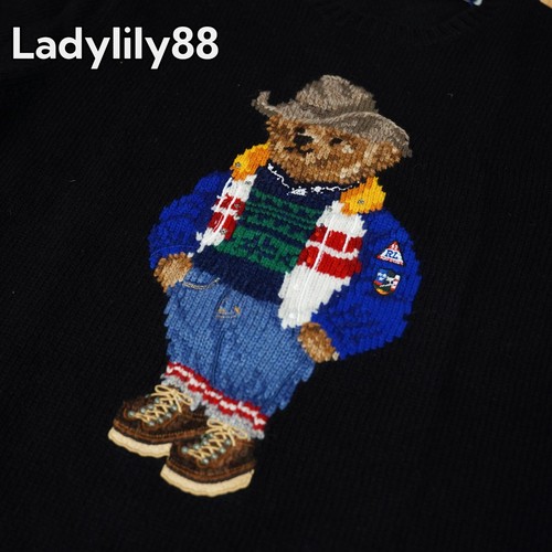 NWT Polo Ralph Lauren Cowboy Bear Knit Sweater Wool Knit Crew Neck $448 - Picture 7 of 12