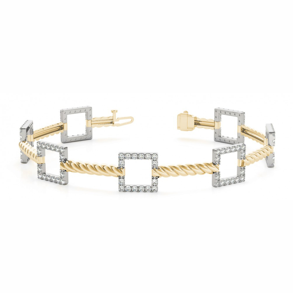 1.12 Carat SI1White Round Diamond Bracelet New Fashion Style14k YG-WG For Women 1.12 Carat SI1White Round Diamond Bracelet New Fashion Style14k YG-WG For Women