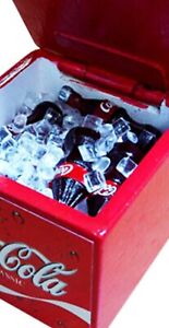 Miniature Dollhouse Accessories Coke freezer filled with Ice /& Coke Bottles 1//12