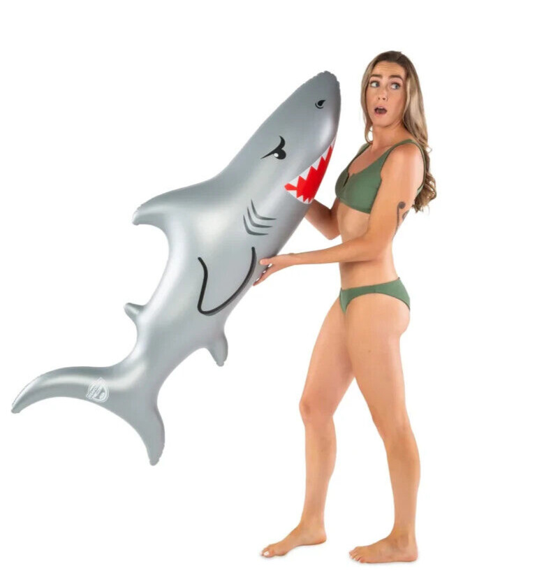 5 FT SHARK Jaws Inflatable Noodle Swimming Pool Float Inflate Toy