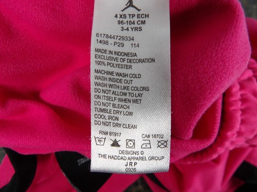 Jordan Pink Jogger pants XS 3-4 yrs - Picture 4 of 5