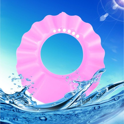 Safe Shampoo Shower Bathing Protection Bath Cap Soft Adjustable Visor Pink - Picture 5 of 7
