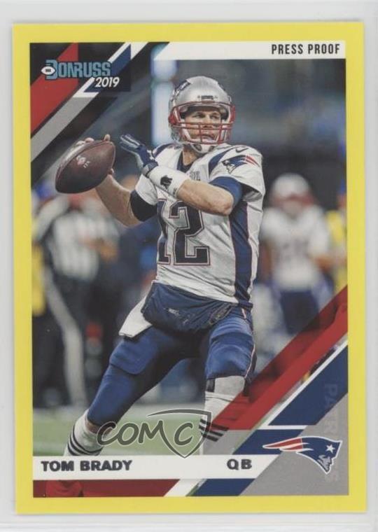 2019 Panini Donruss Press Proof Yellow Tom Brady #162