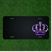 Custom Personalized License Plate With Add Names To Purple Crown Design NEW