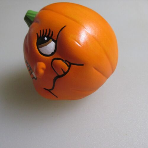 Ceramic Halloween Pumpkin Ornament with face # 2 - Picture 2 of 7